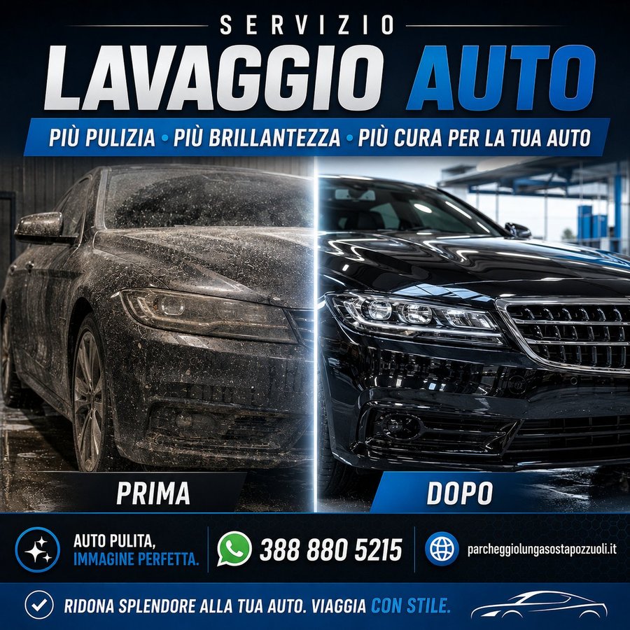 Servizio lavaggio auto Pozzuoli — auto pulita e brillante al ritiro
