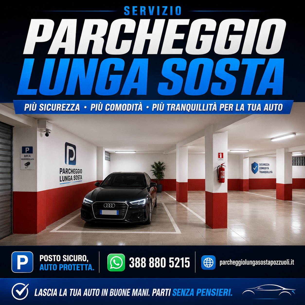 Parcheggio lunga sosta Pozzuoli — area custodita 24/7 con sicurezza, comodità e tranquillità